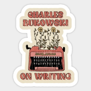 Retro Charles Bukowski Tribute Fan Art Design 2 Sticker